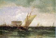 Moran, Edward Shipping in New York Harbor oil painting reproduction